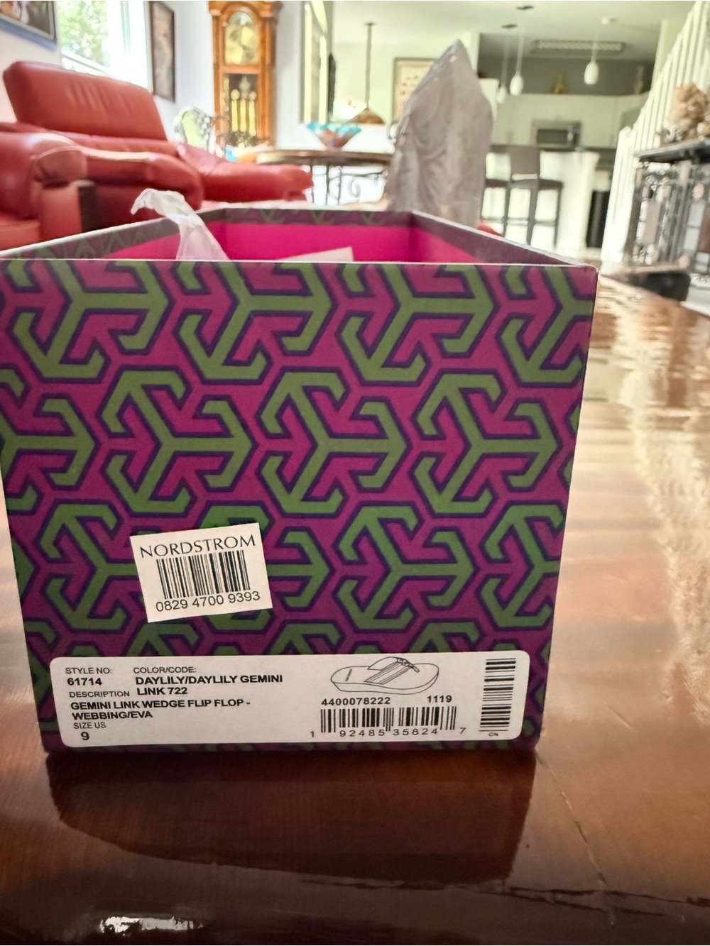 Tory Burch Daylily Gemini Wedge Flip Flops. Yellow Size 9 - Picture 3 of 4